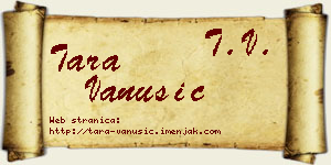Tara Vanušić vizit kartica